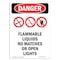Signmission OSHA Sign, 10" Height, Rigid Plastic, Flammable Liquids No, Portrait, V-1241 OS-DS-P-710-V-1241 - alternate 1